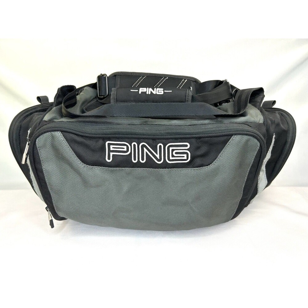 PING Golf Black Duffle Bag Nylon Tote Gym Locker Room Travel With Strap